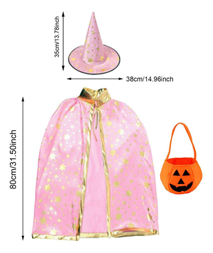 Conjunto De Disfraz De Halloween Para Niños Con Capa De