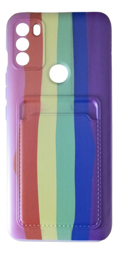 Funda Case Y Tarjetero Multicolor Para Motorola Moto G50 