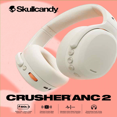 Audífonos Skullcandy Crusher Anc 2 Inalámbricos Beige