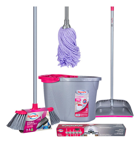 Kit Organizador Escoba Trapeador Colgador De Escobas Reynera