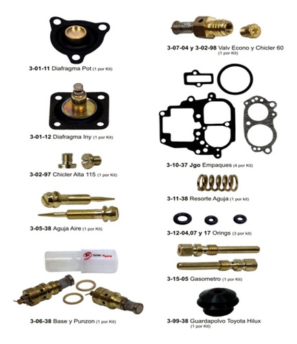 Kit Carburador Toyota Hilux 4 Cil