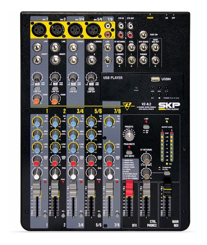 Consola Mixer Skp Vz8fx  8 Canales Efectos Digitales Liqm#