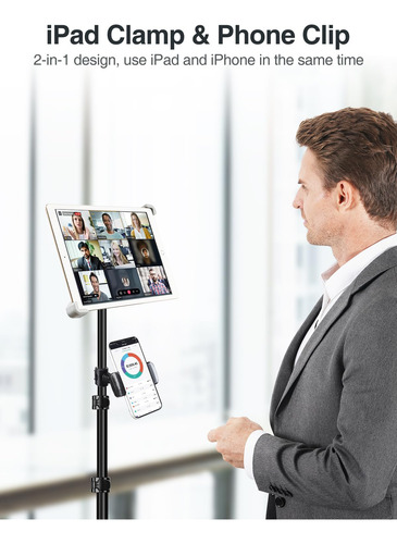 Soporte De Trípode Elitehood Para Ipad 65 Pulgadas Ajustable Color