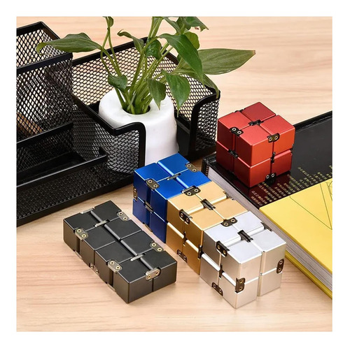 Rovzukct Cube Metal Infinity Cube Aluminio Bloque De Cubo De