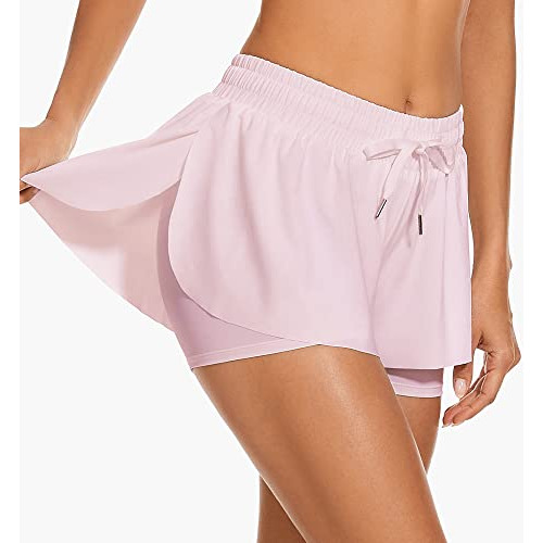 Pantalones Cortos De Mariposa Fluidos Para Mujer, Falda Atlé