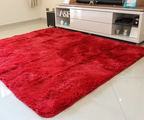 Alfombra pelo largo Costa Oro Shaggy color Rojo felpudo - de 2m x 1.5m