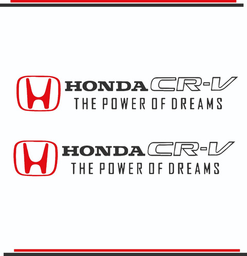 2 Piezas Calcas Vinil Honda Cr -v Medida 30 Cm X 6 Cm 