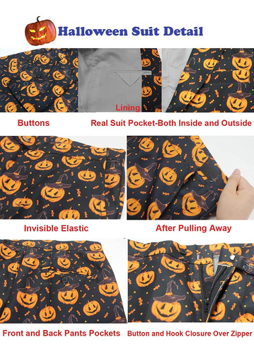 Ach Traje De Halloween Para Hombres Disfraz De Calabaza De F