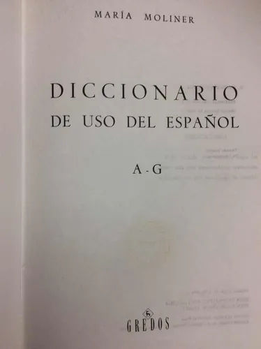 Diccionarios De Uso Del Español 2 Tomos Por María Moliner