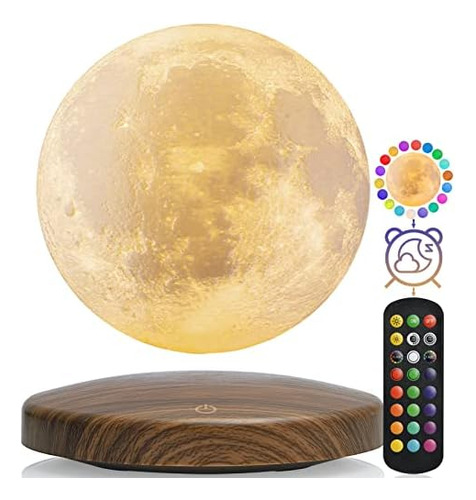Lámpara De Luna Levitante, Luz Nocturna De 18 Colores Impres