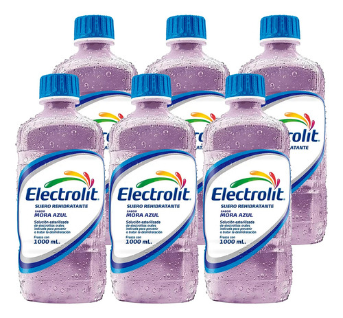 Electrolit Suero Sabor Mora Azul 1 Lt - Cj 6 Piezas(1000 Ml)