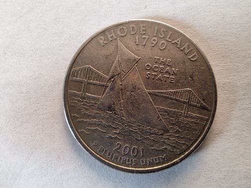 Moneda Estados Unidos 25 Cents 2001 Rhode Island (x1580