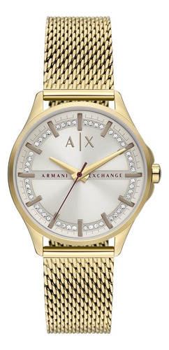 Reloj Mujer Armani Exchange Lady Hampton Acero Inoxidable Color de la correa Dorado Color del bisel Dorado Color del fondo Beige