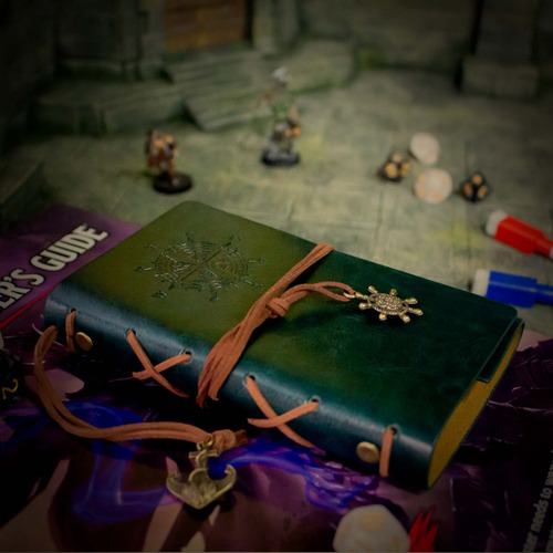 Diário Rpg De Anotações Na Cor Verde - Caderno Temático