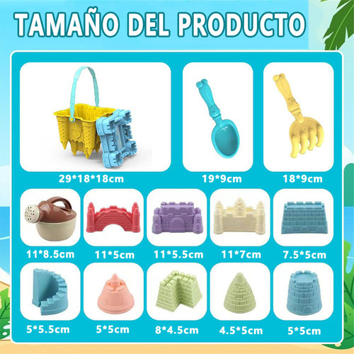 14 Piezas Castillo De Playa Playset Regalo Para Niños