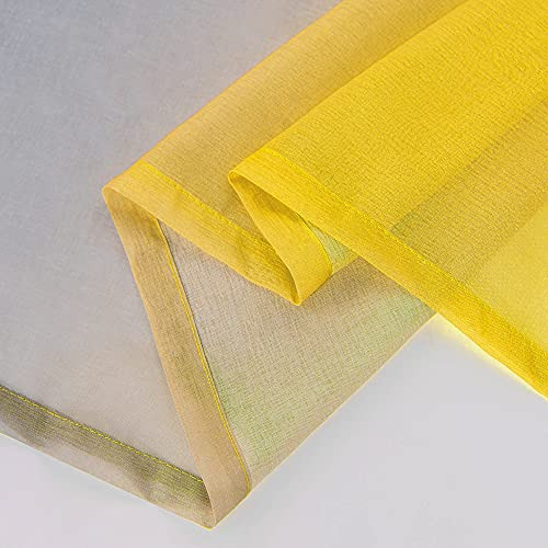 Cortinas Cocina Amarillo Limón Y Gris, Ventana Baño 107 X 11