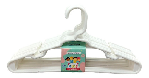 Kit 50 Unidades Cabides Infantis Colorido Roupa Infantil Cor Branco