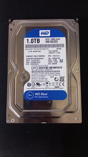 Disco Duro Western Digital Blue - Wd10ezex 1tb 3.5 Azul (Usado)