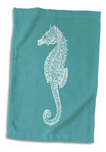 3d Rose Teal Blue Seahorse Print Sea Horse Ocean Marine...