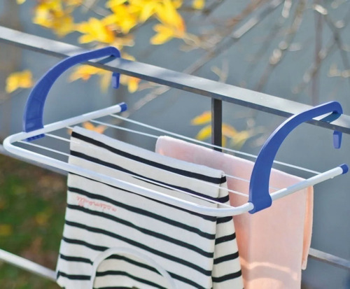 Imagen 2 de 10 de Tendedero Tender Para Balcon Baranda Plegable Gimi Italiano