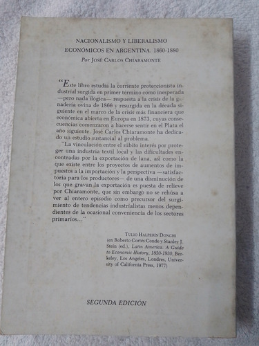 Nacionalismo Y Liberalismo Económicos En Arg. 1860/1880 (Reacondicionado)