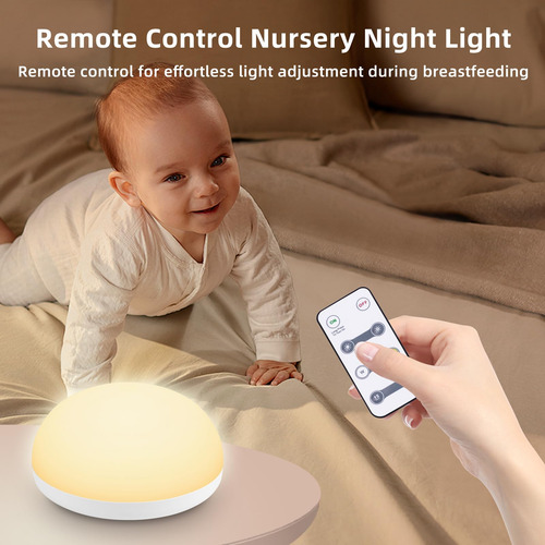 Luz Nocturna Recargable Ledikon Para Bebé Con Control Remoto