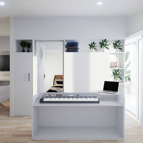Divisor De Ambientes Con Ventana Y Puerta En Seco Tabique Blanco