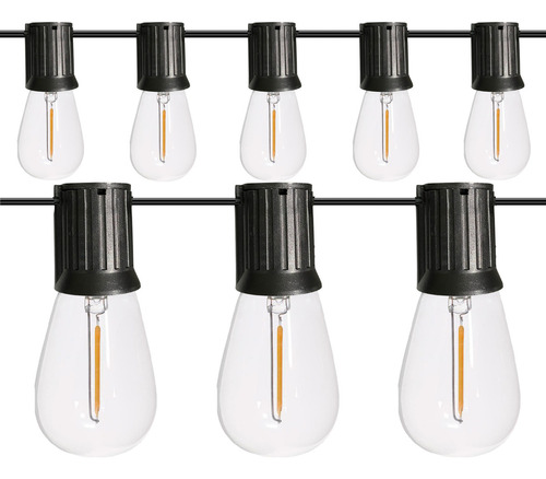 Varal De Luzes Externo Cordão 10m 20 Lâmpadas Filamento Led Luzes Amarelo 110v