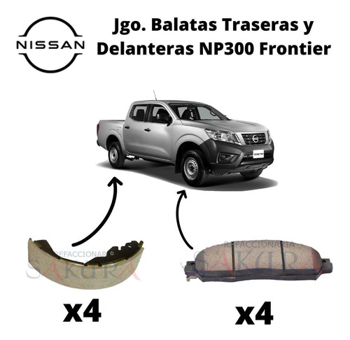 Paquete Pastillas Y Zapatas Frenos Np300 Frontier 2020 Orig