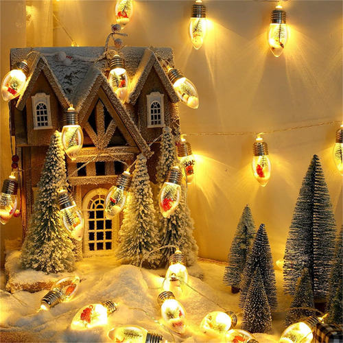 Cadenas Led Navideñas De Bolas De Nieve Con Luces Nocturnas