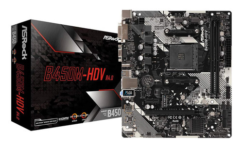 Motherboard Asrock B450m-hdv R4.0 Socket Ryzen Am4