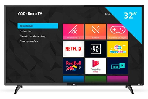 Smart Tv Aoc 32 Led Hd Wi-fi Roku Google Assis. Siri Alexa