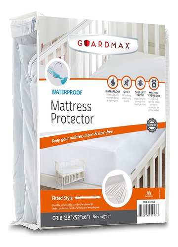 Guardmax Impermeable Cubierta De Colchón De Cuna Instalada -