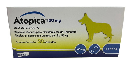 Atopica 100 Mg Perros De 15 A 55 Kg 30 Tabletas Elanco