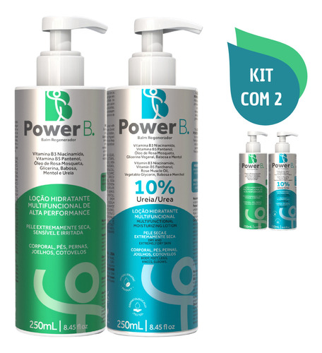  Kit Locao Hidratante Corporal Ureia Regenerador Power B