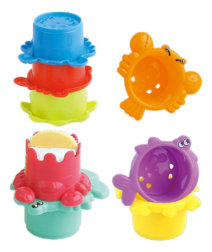 Tazas Apilables Juguete De Baño Para Bebés Playa Benic Baby Color Arco Iris