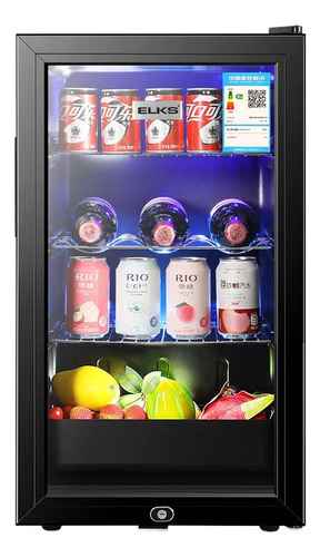 Mini Frigobar Refrigerador Acero 82l Inoxidable Portatil Negro Gmdr Se Puede Poner Cerveza De Cola Y Productos Vegetales En El Refrigerador Pequeño.