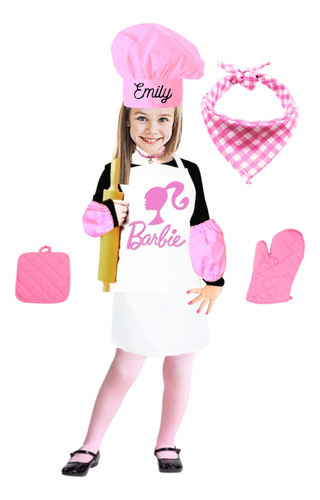 Barbie Minichef Exclusivo Kit Mandil + Toda Tallas Mini Chef