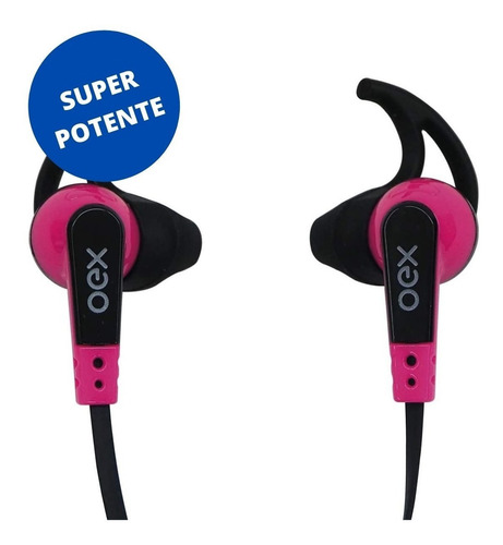 Fone De Ouvido Intra Auricular Esportivo Oex Fn206 Rosa
