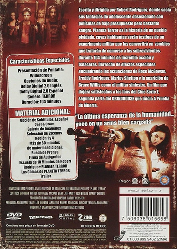 Planeta Terror Robert Rodriguez Pelicula Dvd