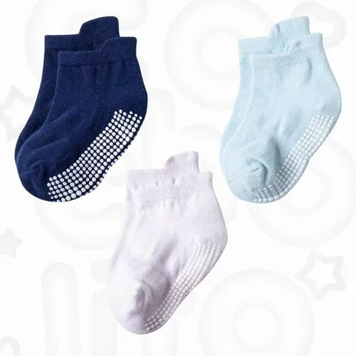 Pack O Lote 3 Pares Calcetines Antideslizantes Bebés Y Niños