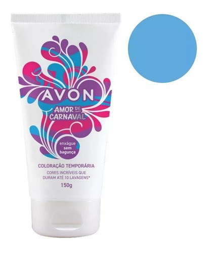 Avon Coloração Temporária Amor De Carnaval 150g Tom Azul