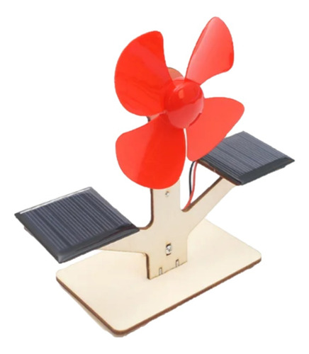 Kit Ventilador Solar Para Armar Madera + Celdas Solar Niños