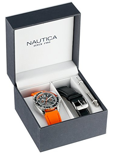 Nautica Unisex N09908g Sport Ring Reloj Multifunción De Acer