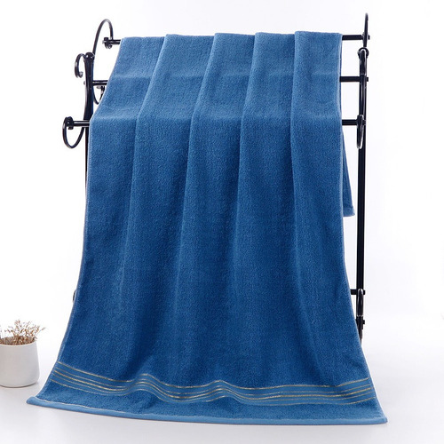 Juego De Toallas Absorbentes Y Suaves Para Playa 70x140cm Color Azul