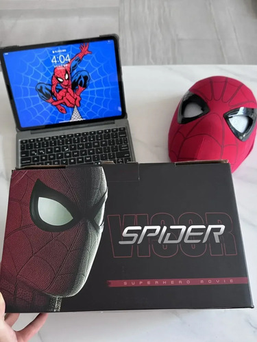 Mascara Spiderman Con Control Bluetooth Ojos Móviles Luz Led Rojo Y Negro Mascara