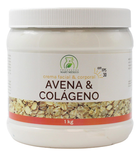 Crema Facial & Corporal Avena, Colágeno Con Fps 1 Kilo