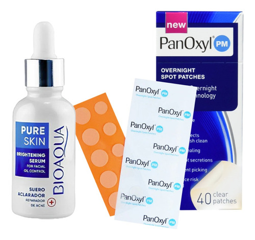 Serum Pure Skin Antiacné + Parches Antiacné Panoxil