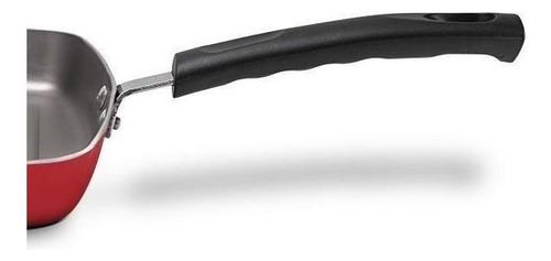 Frigideira Grill Em Alumínio Saffron Brinox 24 Cm Vermelha