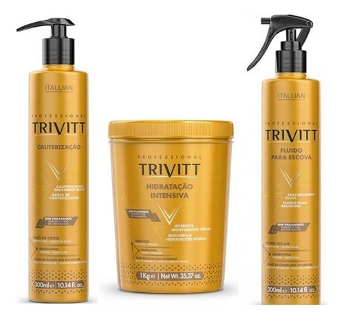 Cauterização Trivitt+máscara 1kg+fluido P/ Escova Itallian